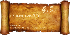 Grutka Donát névjegykártya